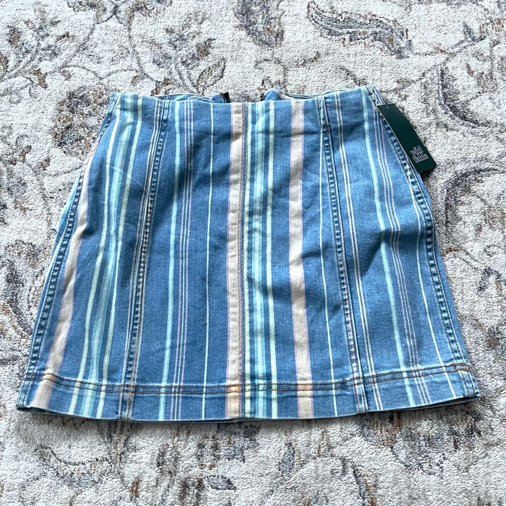 NWT Wild Fable Pastel Striped Denim Skirt Size 2